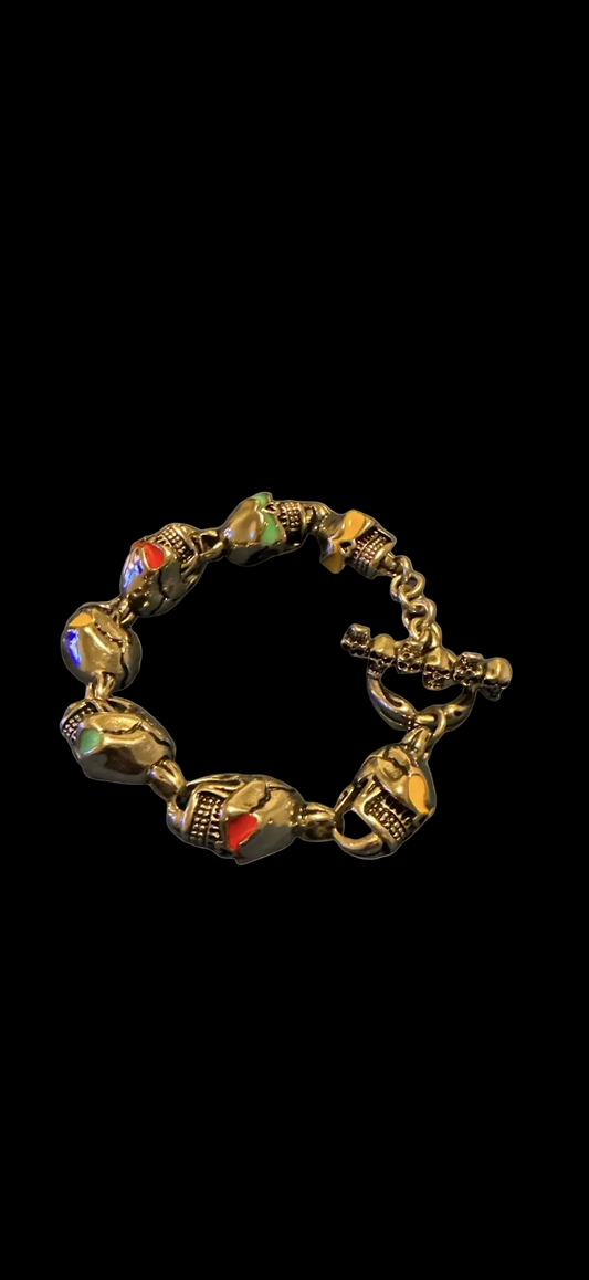 Multicolor skull bracelet