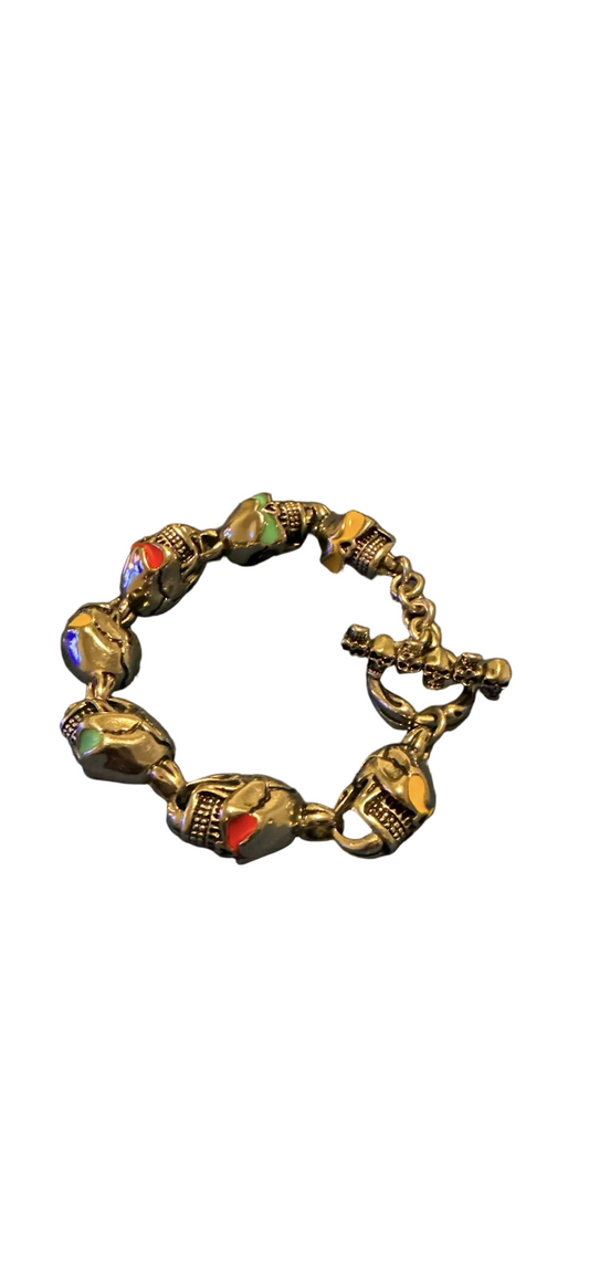 Multicolor skull bracelet